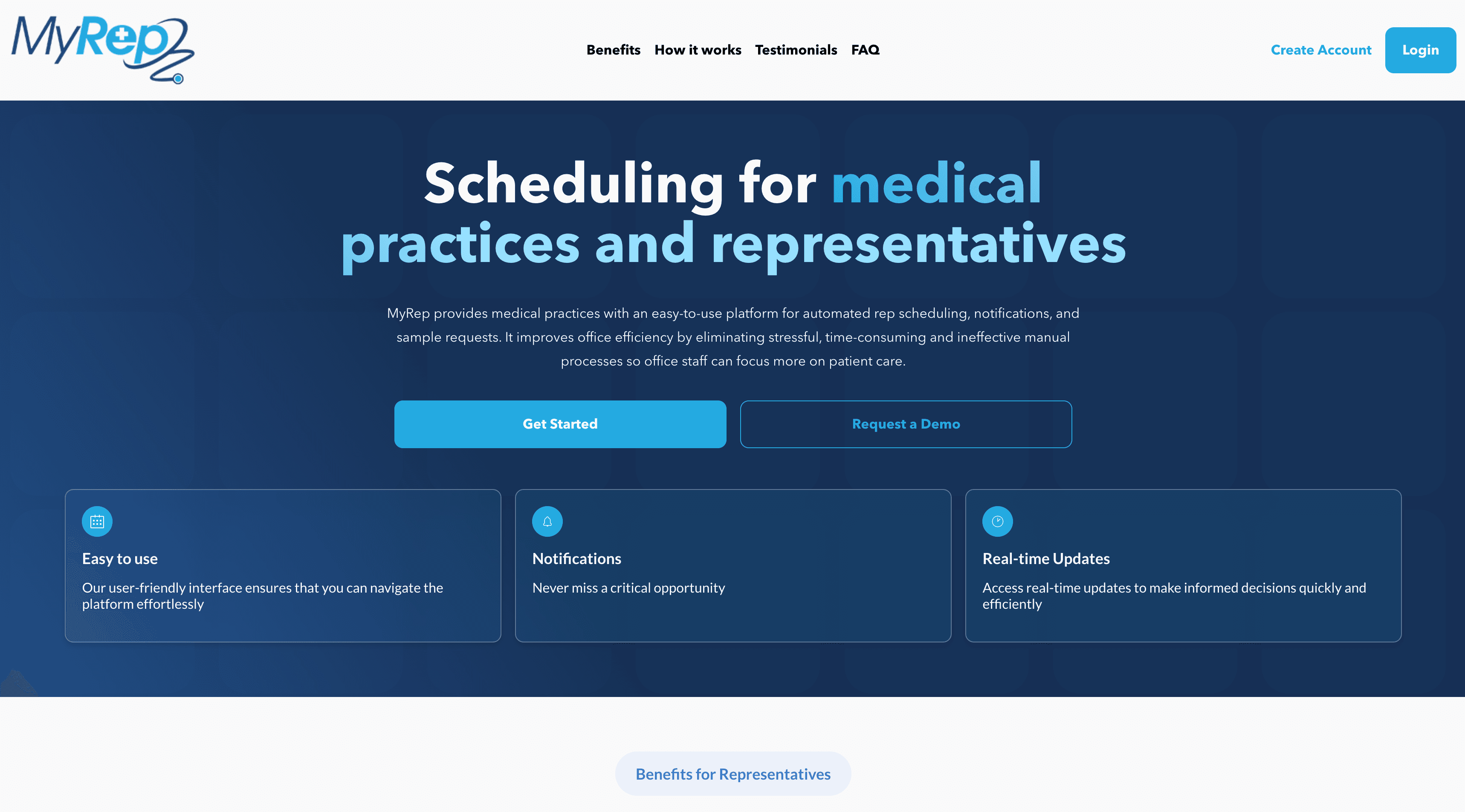 Scheduling Platform For Medical Practices and Representatives