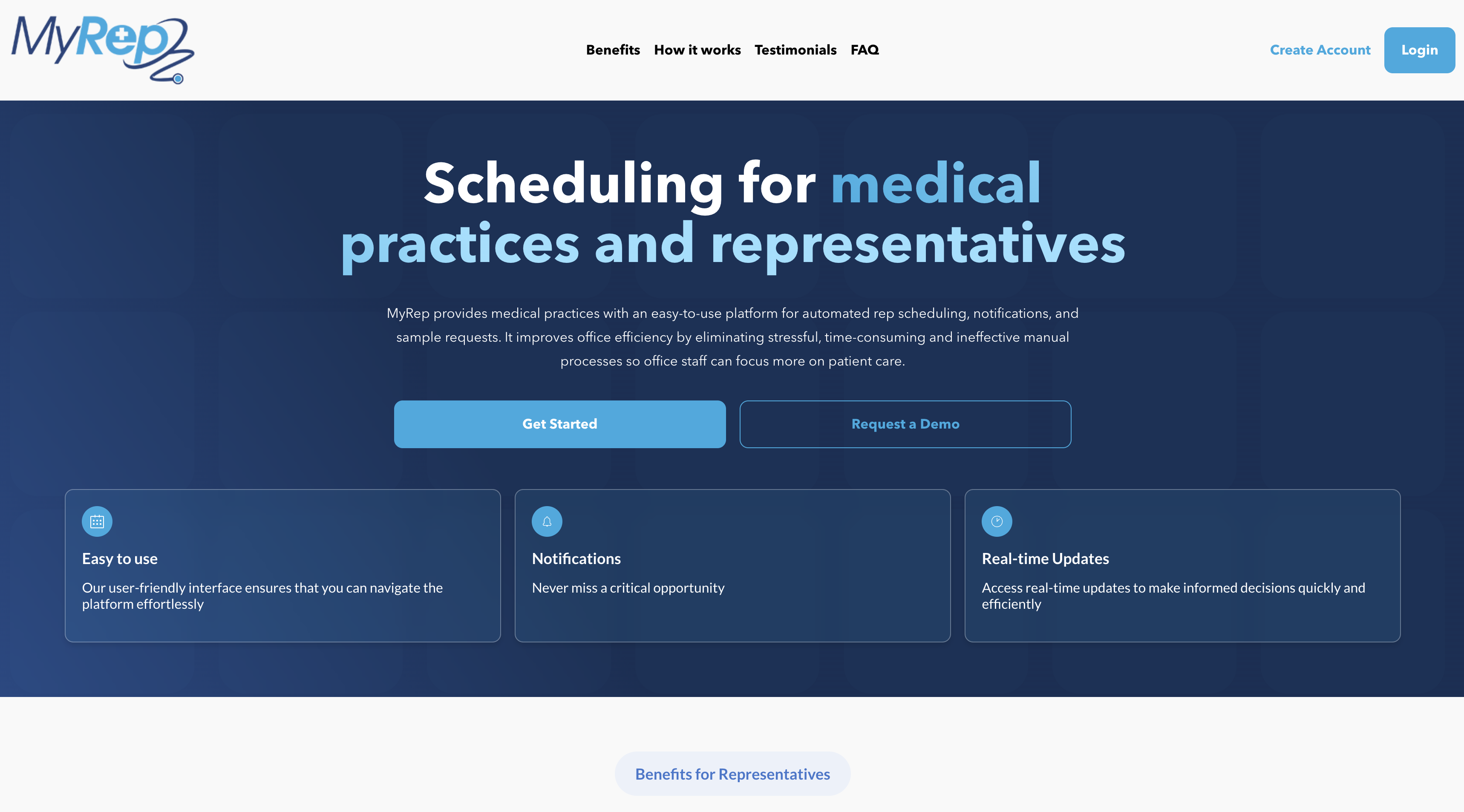 Scheduling Platform For Medical Practices and Representatives